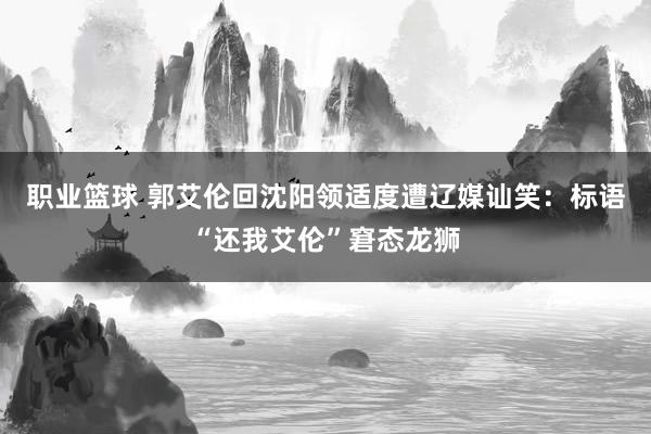 职业篮球 郭艾伦回沈阳领适度遭辽媒讪笑：标语“还我艾伦”窘态龙狮